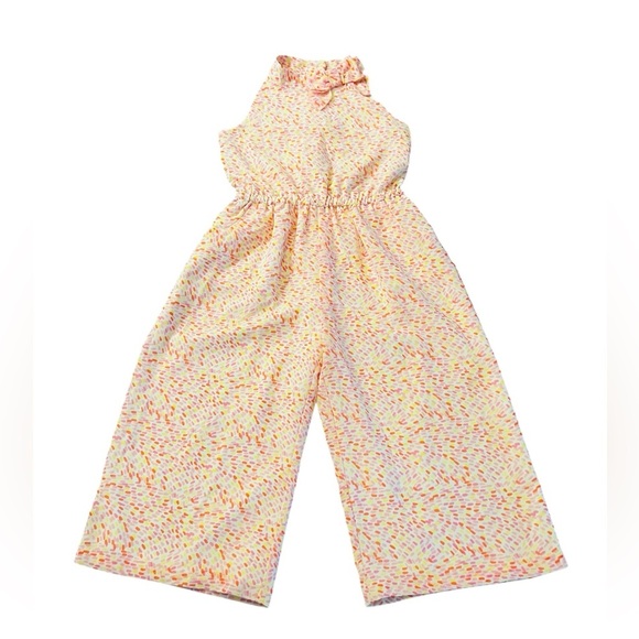 Janie and Jack Pink, Orange, Yellow and White Patterned Sleeveless Jumper Size 4 - Picture 1 of 11